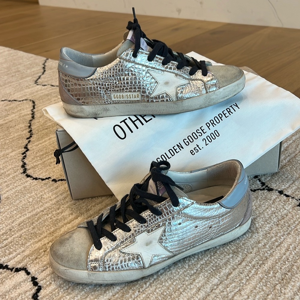 Golden Goose sneaker superstar silver laminated cocco